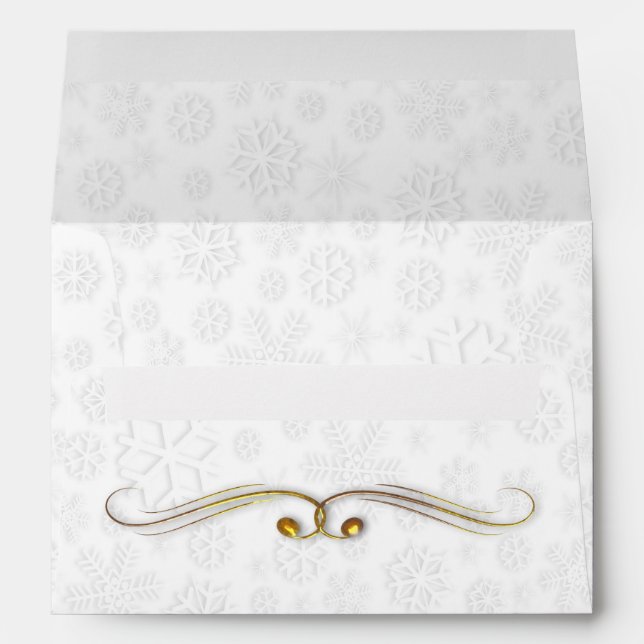 Enveloppes Mariages de Noël blanches (Dos (Bas))