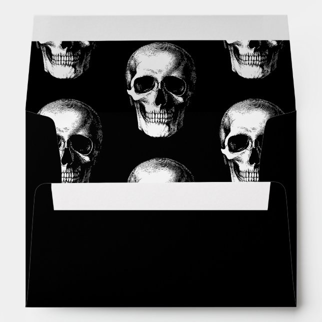 Enveloppes Mariages d'Halloween gothique du crâne (Dos (Bas))
