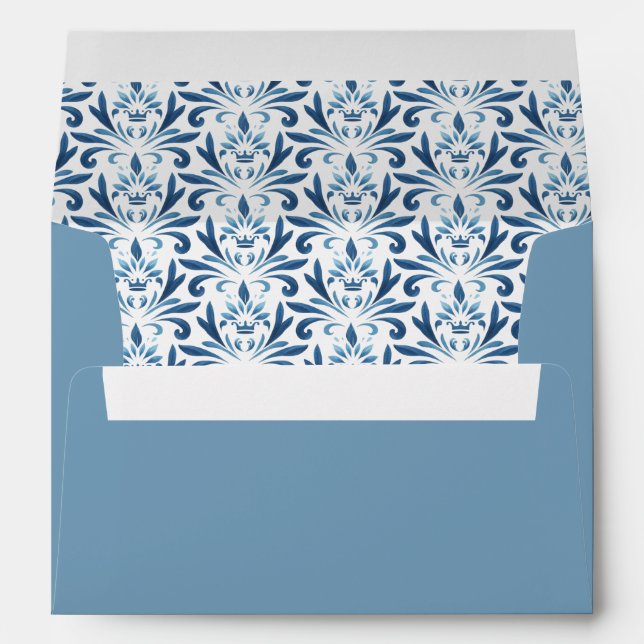 Enveloppes mariages Elégante Dusty Blue (Dos (Bas))