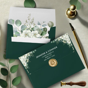 Enveloppes Mariages Emeraude modernes