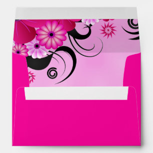 Enveloppes Mariages florales Dark Magenta Fuchsia