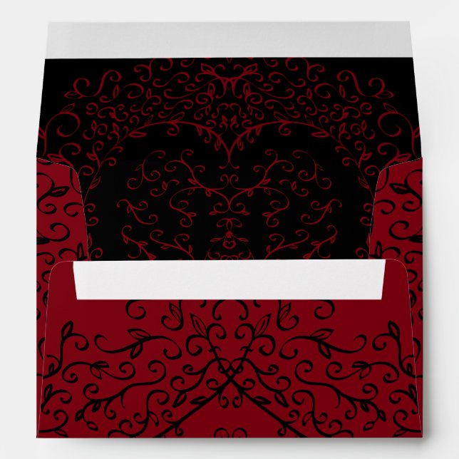 Enveloppes Mariages gothiques du coeur rouge et no (Dos (Bas))