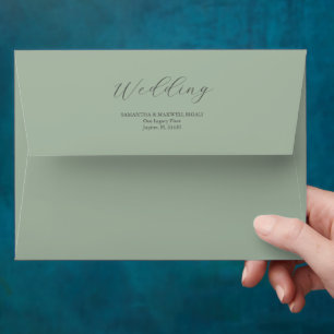 Enveloppes mariages Vert sage