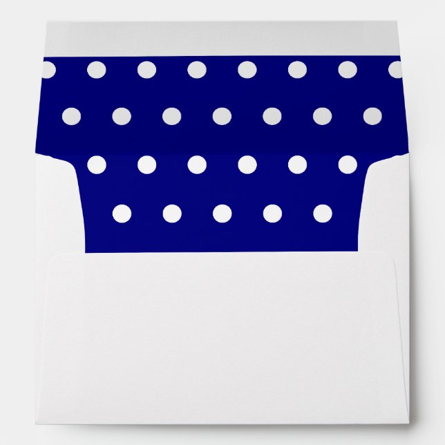 Enveloppes Marine et Pois blancs (Dos (Bas))