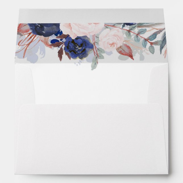 Enveloppes Marine Florals Boho Chic Mariage (Dos (Bas))