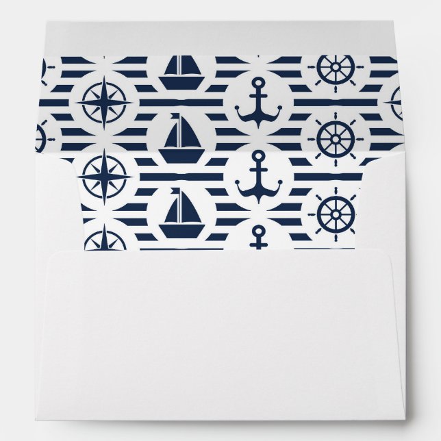 Enveloppes Maritime En Motif Bleu (Dos (Bas))