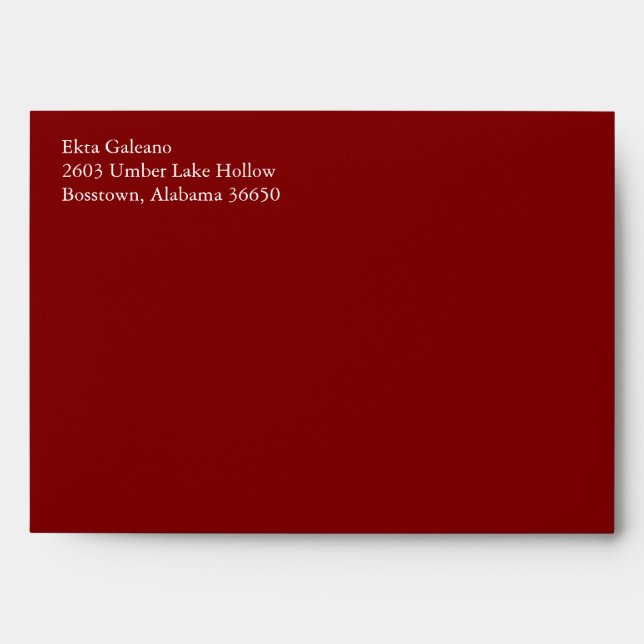 Enveloppes Maroon A7 5x7 Avec Votre Adresse (Devant)