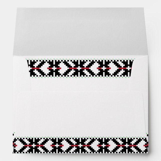 Enveloppes Masculine Art populaire tribal letton noir et blan (Dos (Bas))