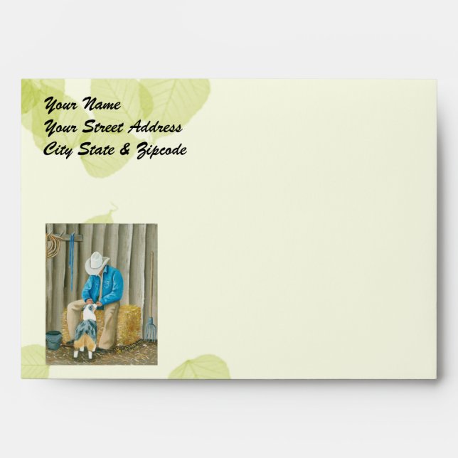 Enveloppes Meilleurs amis ~ Cowboy & Australian Shepherd (Devant)