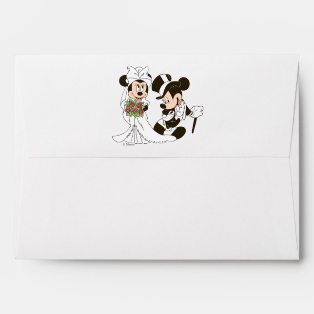 Enveloppes Mickey et Minnie Mariage | Se marier (Dos (Haut rabat))
