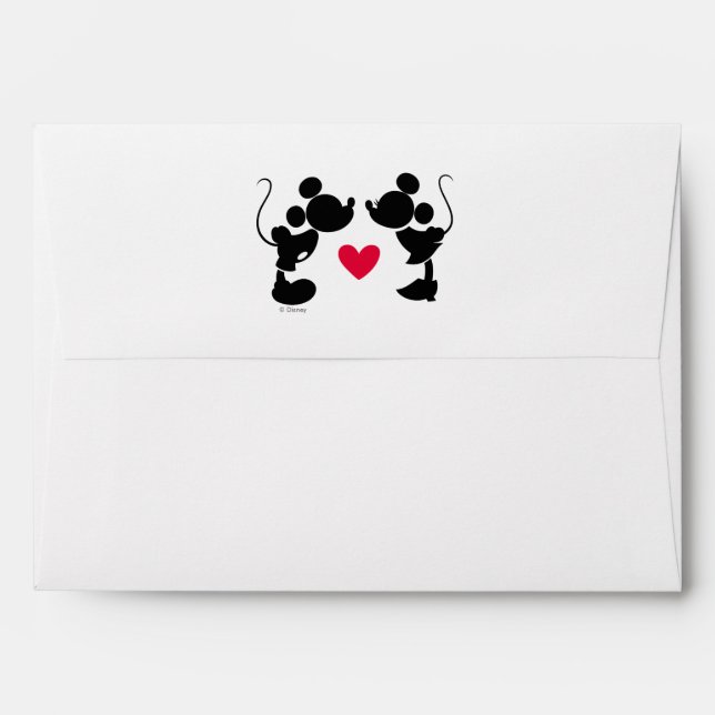 Enveloppes Mickey et Minnie Mariage | Silhouette (Dos (Haut rabat))