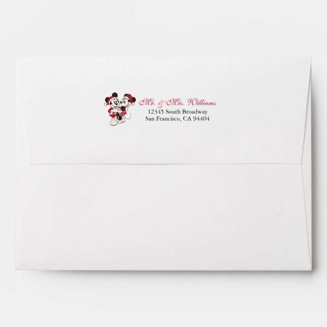 Enveloppes Mickey et Minnie vintages | Chaleureux et conforta (Dos (Haut rabat))