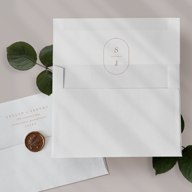 Enveloppes minimales en or SHYLAH (SHYLAH Minimal Gold Wedding Invitation Envelopes)