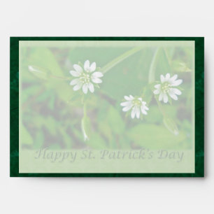 Enveloppes Minuscule Fleur sauvage blanc St. Patrick's Day