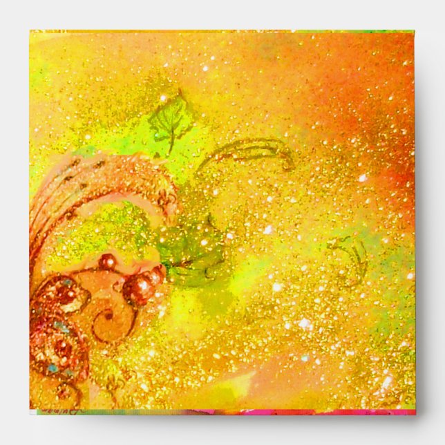 Enveloppes MIRANDOLINA jaune rouge vert brun (Devant)