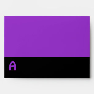 Enveloppes Mod noir pourpre de monogramme à la mode