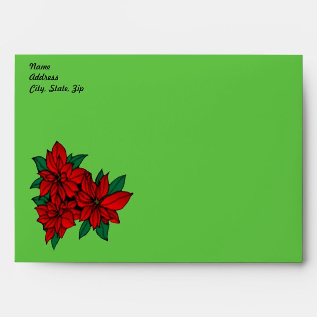 Enveloppes Modèle d'enveloppe de cluster Poinsettia (Devant)