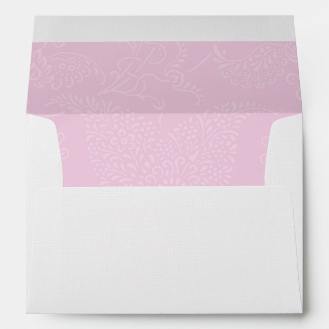 Enveloppes Modèle floral rose délicat (Dos (Bas))