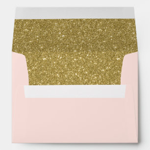 Enveloppes Modern Blush Pink Faux Gold Parties scintillant Ad