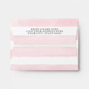 Enveloppes MODERNE Chic Wide Stripes avec Rose A2 Merci Note