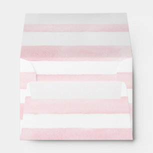 Enveloppes MODERNE Chic Wide Stripes avec Rose A6 Mariage Inv