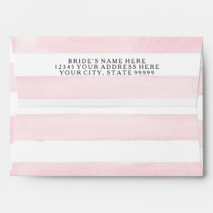 Enveloppes MODERNE Chic Wide Stripes avec Rose A7 Mariage Inv