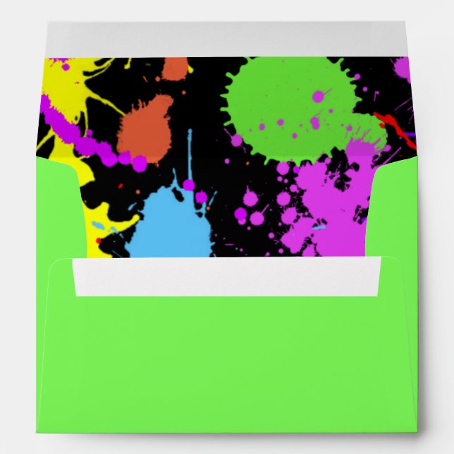Enveloppes Modernes Néon Tache de Peinture (Dos (Bas))