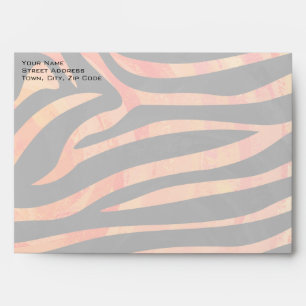 Enveloppes Monogramme de zèbre orange et noir