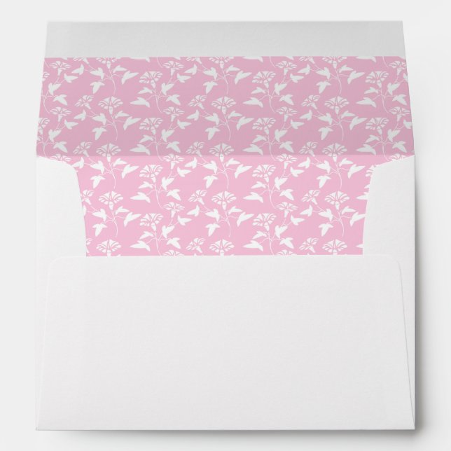 Enveloppes Monogramme rose en ruban avec impression florale (Dos (Bas))