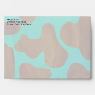 Enveloppes Monogramme Vache Impression Brown et Turquoise