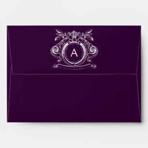 Enveloppes monogrammes de défilement A7 pourpre f