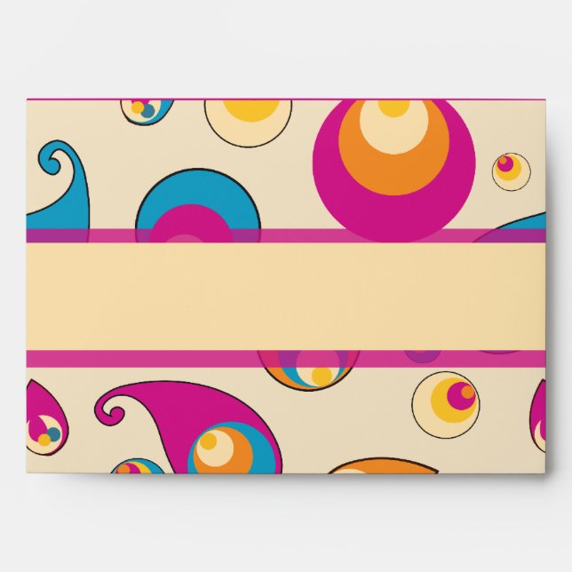 Enveloppes Monogrammes Paisley Hot Pink (Devant)