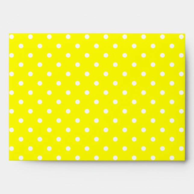 Enveloppes Motif à points polka jaune et blanc (Devant)