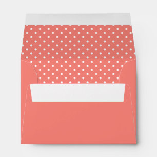 Enveloppes Motif à points Polka rose blanc et corail