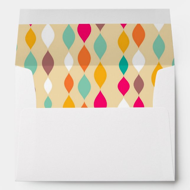 Enveloppes motif abstrait de style rétro (Dos (Bas))