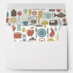 Enveloppes Motif avec icônes de cuisine