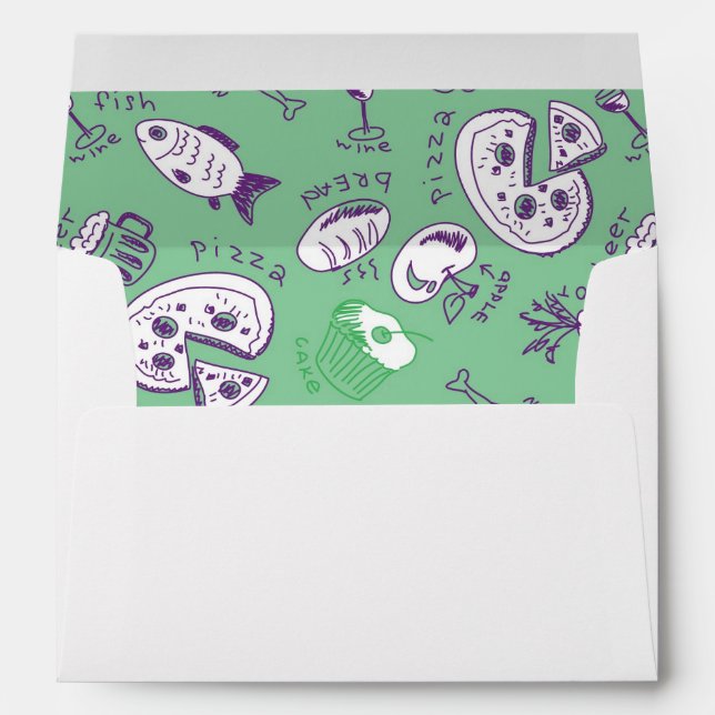 Enveloppes Motif avec nourriture (Dos (Bas))