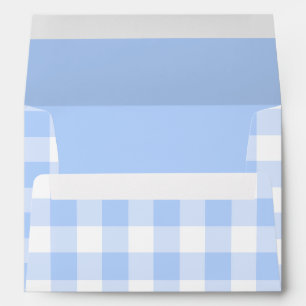 Enveloppes Motif bleu-clair de guingan