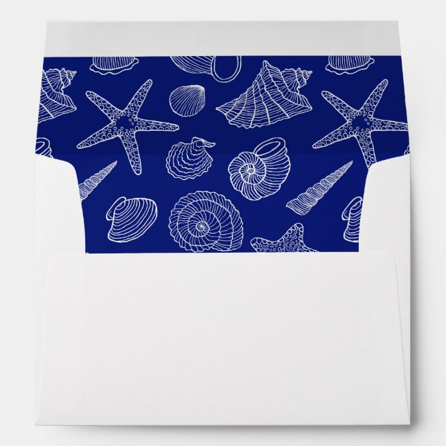 Enveloppes Motif Bleu Clair Shell (Dos (Bas))