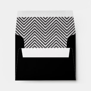 Enveloppes Motif Chevron Abstrait noir et blanc