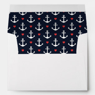 Enveloppes Motif Coeurs Et Ancres