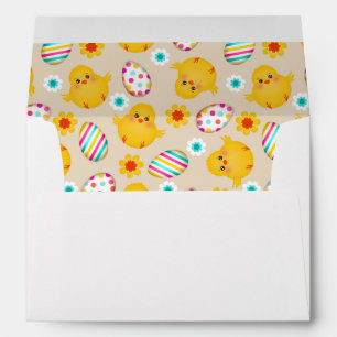 Enveloppes Motif coloré OEufs de Pâques et poussins