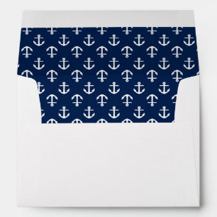 Enveloppes Motif d'ancres bleues