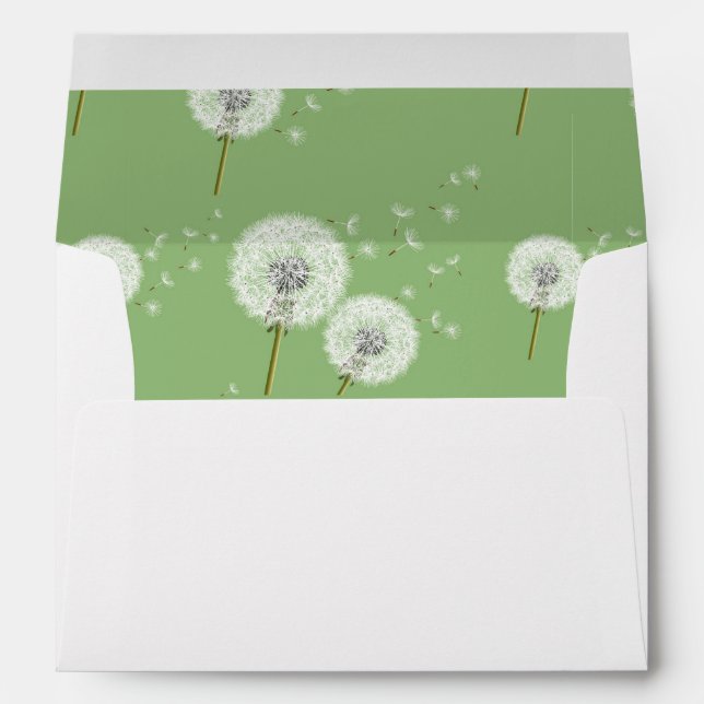 Enveloppes Motif Dandelion sur Green Arrière - plan (Dos (Bas))