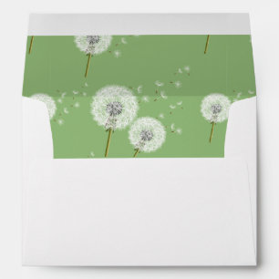 Enveloppes Motif Dandelion sur Green Arrière - plan