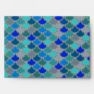 Enveloppes Motif de balance bleue rétro