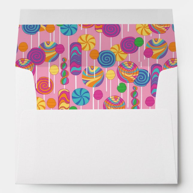 Enveloppes Motif de bonbons Lollipops (Dos (Bas))