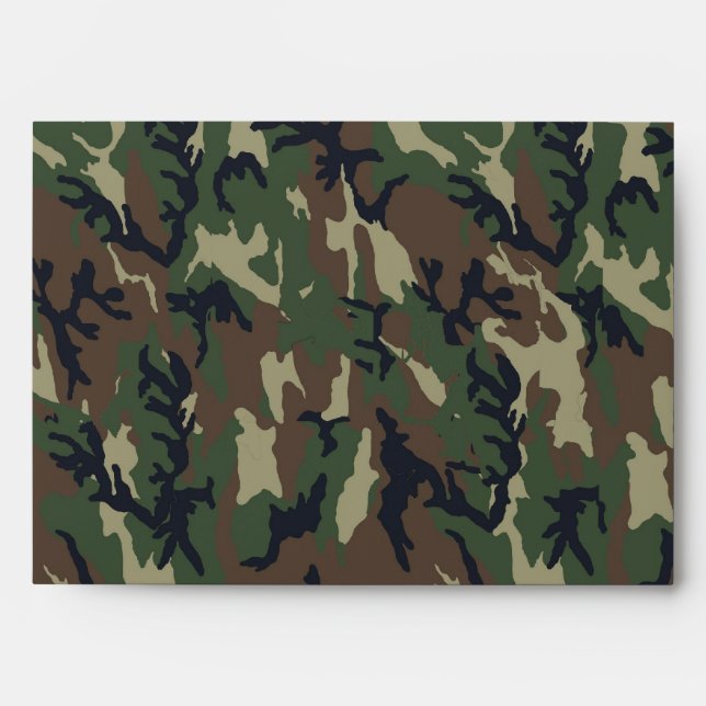 Enveloppes Motif de Camouflage Woodland (Devant)