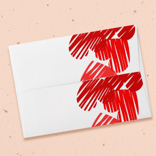 Enveloppes Motif de coeur rouge moderne minimaliste Valentine