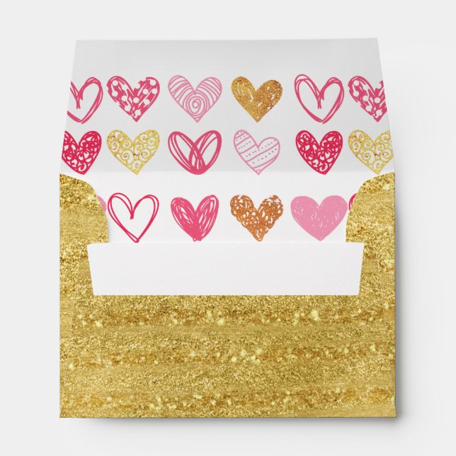 Enveloppes Motif de coeur tiré à la main ID470 (Dos (Bas))